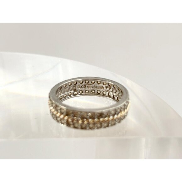 Wedding Band | Stackable Sterling Silver Vintage Double Row Ring - sz 8 - Picture 5 of 9